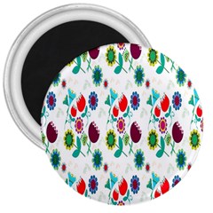 Lindas Flores Colorful Flower Pattern 3  Magnets by Simbadda