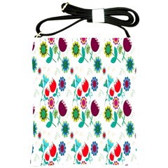 Lindas Flores Colorful Flower Pattern Shoulder Sling Bags by Simbadda