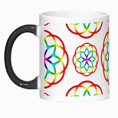 Geometric Circles Seamless Rainbow Colors Geometric Circles Seamless Pattern On White Background Morph Mugs by Simbadda