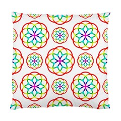 Geometric Circles Seamless Rainbow Colors Geometric Circles Seamless Pattern On White Background Standard Cushion Case (two Sides) by Simbadda