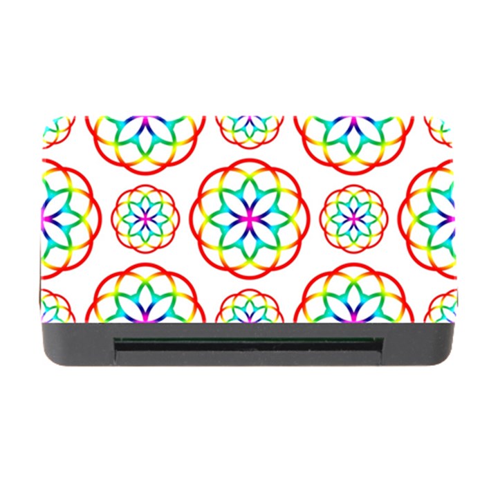 Geometric Circles Seamless Rainbow Colors Geometric Circles Seamless Pattern On White Background Memory Card Reader with CF