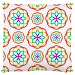 Geometric Circles Seamless Rainbow Colors Geometric Circles Seamless Pattern On White Background Large Cushion Case (Two Sides) Back