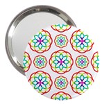 Geometric Circles Seamless Rainbow Colors Geometric Circles Seamless Pattern On White Background 3  Handbag Mirrors Front