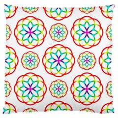 Geometric Circles Seamless Rainbow Colors Geometric Circles Seamless Pattern On White Background Standard Flano Cushion Case (one Side) by Simbadda