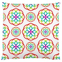 Geometric Circles Seamless Rainbow Colors Geometric Circles Seamless Pattern On White Background Large Flano Cushion Case (one Side) by Simbadda