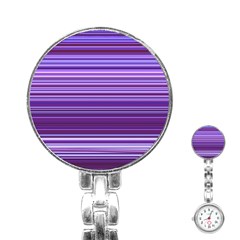 Stripe Colorful Background Stainless Steel Nurses Watch by Simbadda