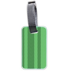 Green Herringbone Pattern Background Wallpaper Luggage Tags (two Sides)