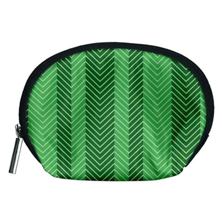 Green Herringbone Pattern Background Wallpaper Accessory Pouches (Medium) 