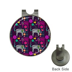 Colorful Elephants Love Background Hat Clips With Golf Markers by Simbadda