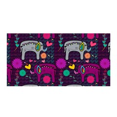 Colorful Elephants Love Background Satin Wrap by Simbadda