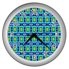 Seamless Background Wallpaper Pattern Wall Clocks (silver) 