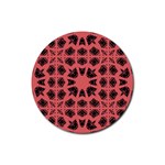 Digital Computer Graphic Seamless Patterned Ornament In A Red Colors For Design Rubber Round Coaster (4 pack)  Front