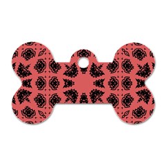 Digital Computer Graphic Seamless Patterned Ornament In A Red Colors For Design Dog Tag Bone (two Sides) by Simbadda