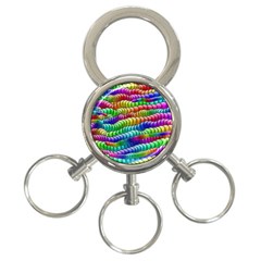 Digitally Created Abstract Rainbow Background Pattern 3-ring Key Chains by Simbadda