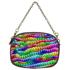 Digitally Created Abstract Rainbow Background Pattern Chain Purses (one Side) 