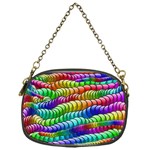 Digitally Created Abstract Rainbow Background Pattern Chain Purses (One Side)  Front