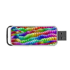 Digitally Created Abstract Rainbow Background Pattern Portable Usb Flash (one Side) by Simbadda