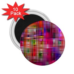 Background Abstract Weave Of Tightly Woven Colors 2 25  Magnets (10 Pack)  by Simbadda