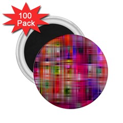 Background Abstract Weave Of Tightly Woven Colors 2 25  Magnets (100 Pack)  by Simbadda