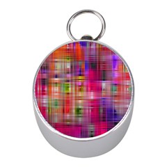 Background Abstract Weave Of Tightly Woven Colors Mini Silver Compasses by Simbadda