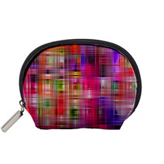Background Abstract Weave Of Tightly Woven Colors Accessory Pouches (small)  by Simbadda