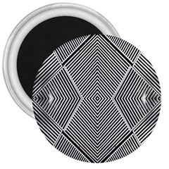 Black And White Line Abstract 3  Magnets by Simbadda