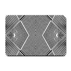 Black And White Line Abstract Small Doormat  by Simbadda