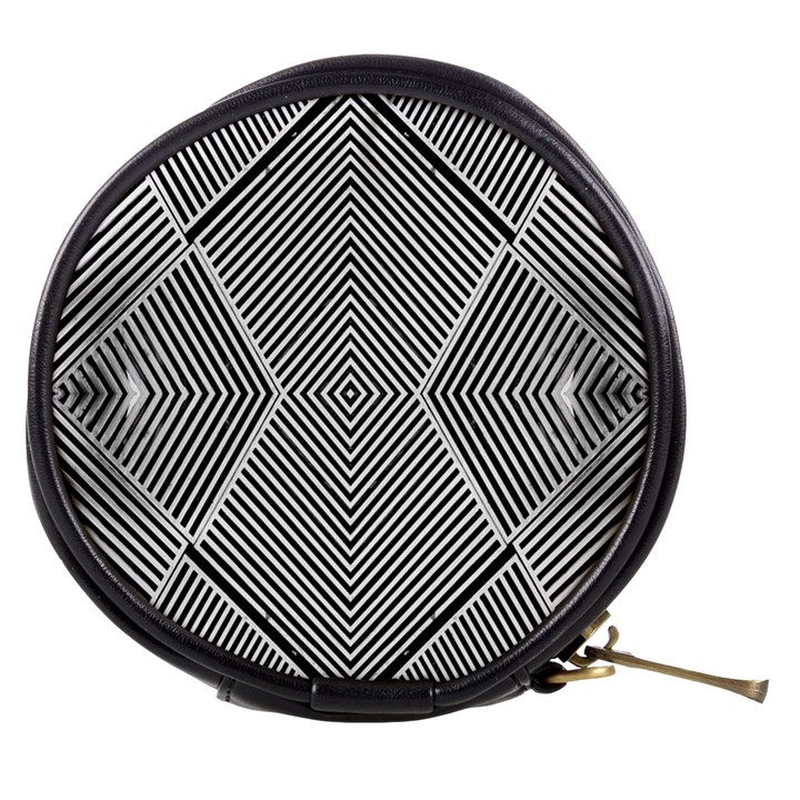 Black And White Line Abstract Mini Makeup Bags