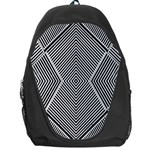 Black And White Line Abstract Backpack Bag Front