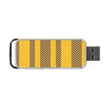 Brown And Orange Herringbone Pattern Wallpaper Background Portable USB Flash (One Side) Front