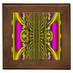 Fractal In Purple And Gold Framed Tiles by Simbadda