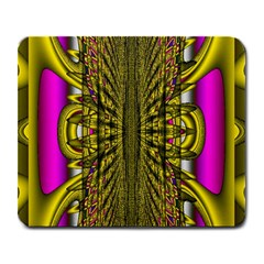 Fractal In Purple And Gold Large Mousepads