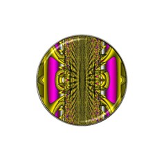 Fractal In Purple And Gold Hat Clip Ball Marker