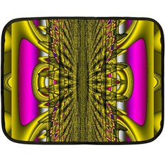 Fractal In Purple And Gold Double Sided Fleece Blanket (Mini) 