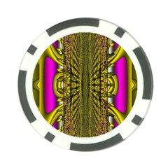 Fractal In Purple And Gold Poker Chip Card Guard (10 pack)