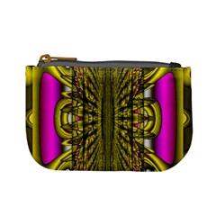 Fractal In Purple And Gold Mini Coin Purses