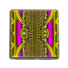 Fractal In Purple And Gold Memory Card Reader (Square)