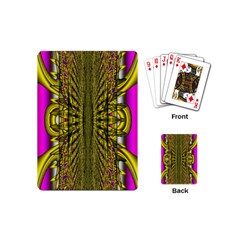 Fractal In Purple And Gold Playing Cards (Mini) 