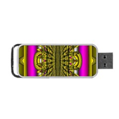 Fractal In Purple And Gold Portable USB Flash (One Side)