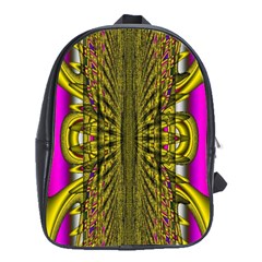 Fractal In Purple And Gold School Bags (XL) 