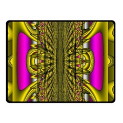Fractal In Purple And Gold Double Sided Fleece Blanket (Small) 