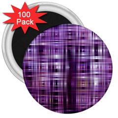 Purple Wave Abstract Background Shades Of Purple Tightly Woven 3  Magnets (100 Pack) by Simbadda