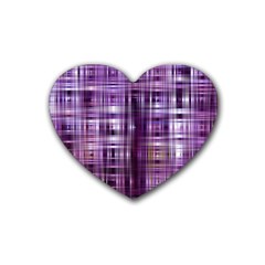 Purple Wave Abstract Background Shades Of Purple Tightly Woven Rubber Coaster (heart)  by Simbadda