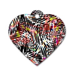 Abstract Composition Digital Processing Dog Tag Heart (two Sides)