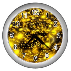 Vortex Glow Abstract Background Wall Clocks (silver) 