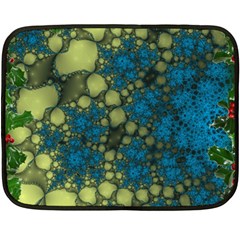 Holly Frame With Stone Fractal Background Double Sided Fleece Blanket (mini)  by Simbadda