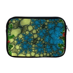 Holly Frame With Stone Fractal Background Apple Macbook Pro 17  Zipper Case by Simbadda