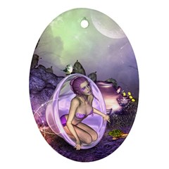 Wonderful Fairy In The Wonderland , Colorful Landscape Ornament (oval) by FantasyWorld7