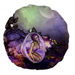 Wonderful Fairy In The Wonderland , Colorful Landscape Large 18  Premium Flano Round Cushions Back