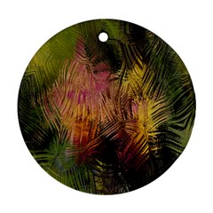 Abstract Brush Strokes In A Floral Pattern  Ornament (Round)